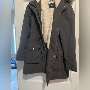 APT 9 thick coat with faux fur lined hood